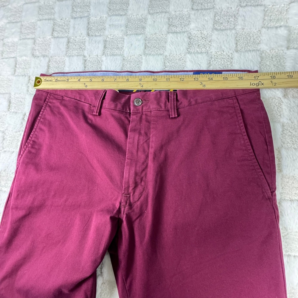 Polo Ralph Lauren Mens Stretch Slim Fit Chino Pants Burgundy Maroon 34 x 29 - Picture 4 of 12